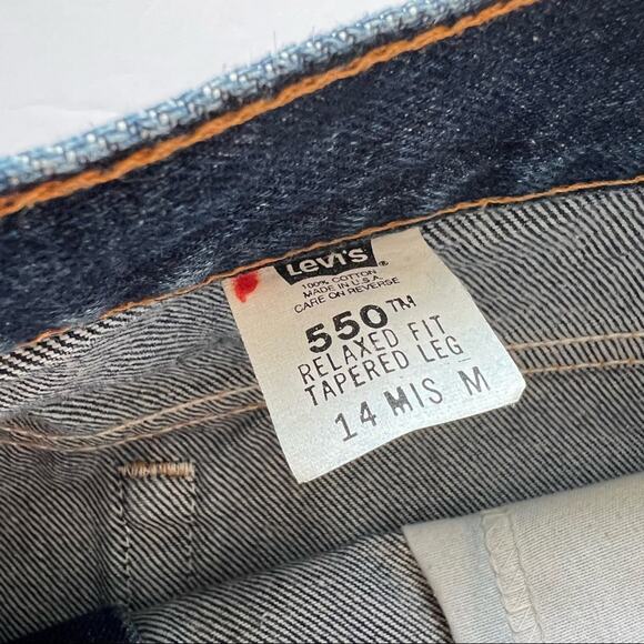 Vintage Levi’s Jean Shorts 30" Custom Distressed High Rise Blue Denim Dark Wash - Picture 3 of 13